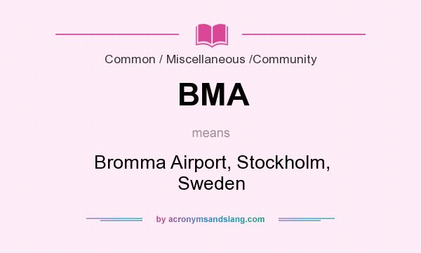 What does BMA mean? It stands for Bromma Airport, Stockholm, Sweden