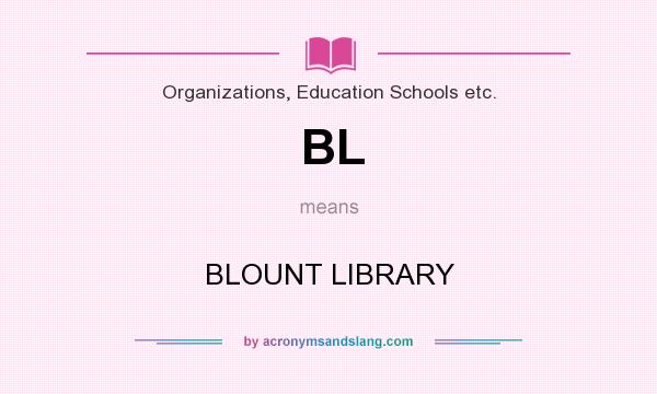 What does BL mean? It stands for BLOUNT LIBRARY