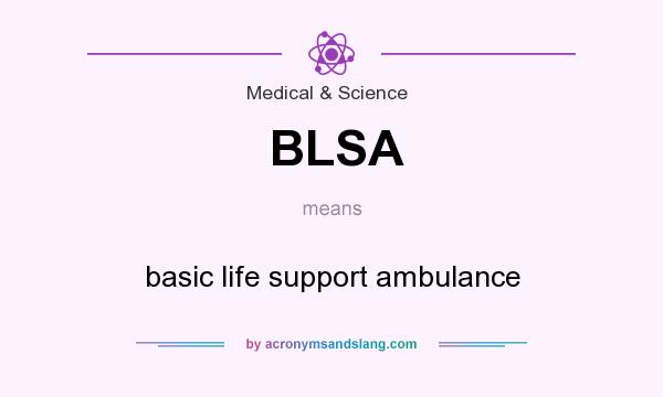 What does BLSA mean? It stands for basic life support ambulance