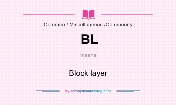 What does BL mean? It stands for Block layer