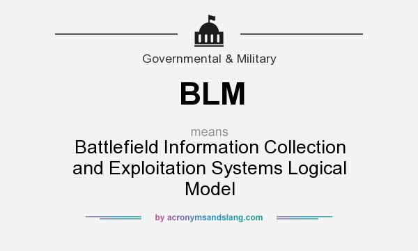 What does BLM mean? It stands for Battlefield Information Collection and Exploitation Systems Logical Model