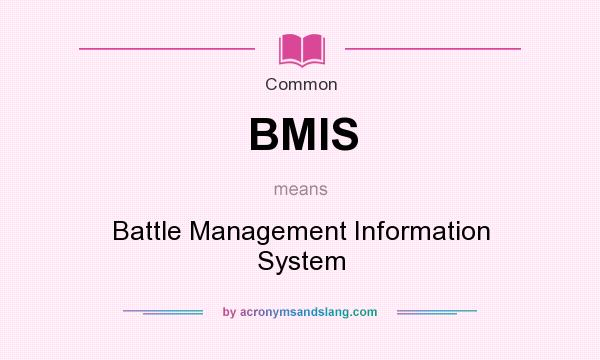 What does BMIS mean? It stands for Battle Management Information System