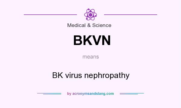 What does BKVN mean? It stands for BK virus nephropathy