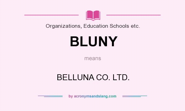 What does BLUNY mean? It stands for BELLUNA CO. LTD.