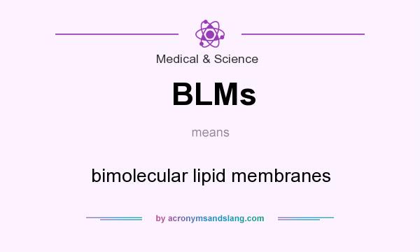 What does BLMs mean? It stands for bimolecular lipid membranes