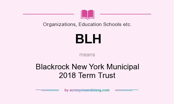 What does BLH mean? It stands for Blackrock New York Municipal 2018 Term Trust