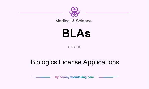 What does BLAs mean? It stands for Biologics License Applications