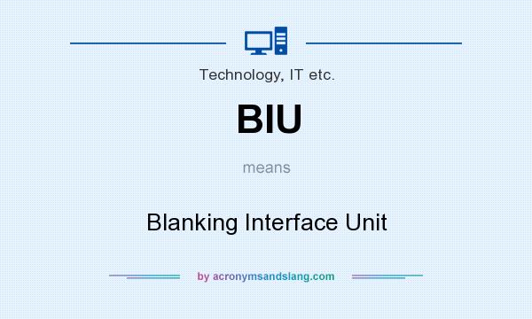 What does BIU mean? It stands for Blanking Interface Unit