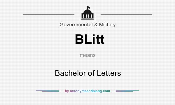 What does BLitt mean? It stands for Bachelor of Letters