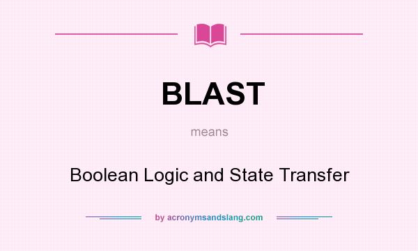 What does BLAST mean? It stands for Boolean Logic and State Transfer