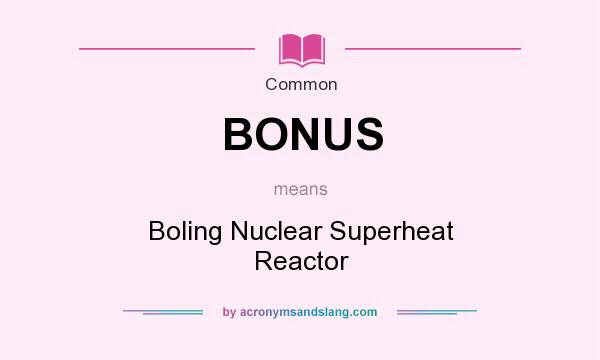 What does BONUS mean? It stands for Boling Nuclear Superheat Reactor