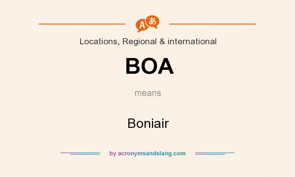 What does BOA mean? It stands for Boniair