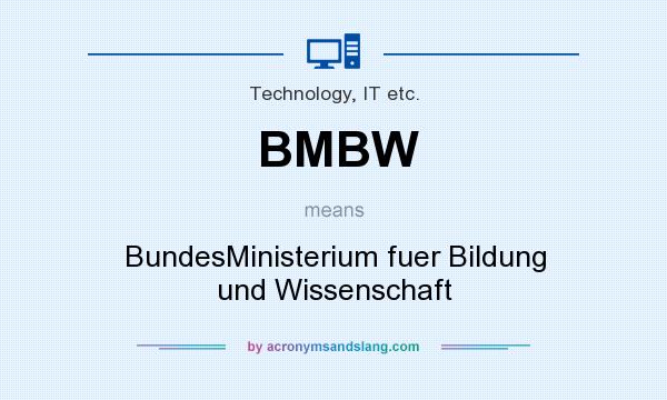 What does BMBW mean? It stands for BundesMinisterium fuer Bildung und Wissenschaft