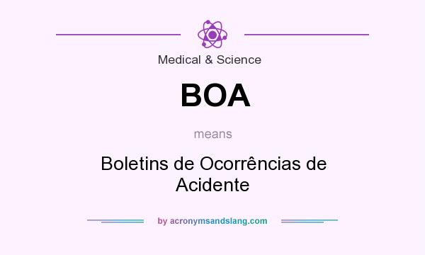 What does BOA mean? It stands for Boletins de Ocorrências de Acidente