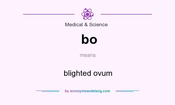 What does bo mean? It stands for blighted ovum