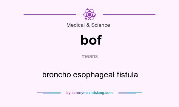 What does bof mean? It stands for broncho esophageal fistula