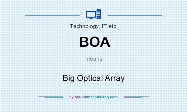 What does BOA mean? It stands for Big Optical Array