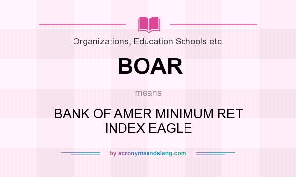 What does BOAR mean? It stands for BANK OF AMER MINIMUM RET INDEX EAGLE