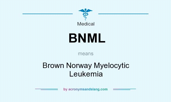 What does BNML mean? It stands for Brown Norway Myelocytic Leukemia
