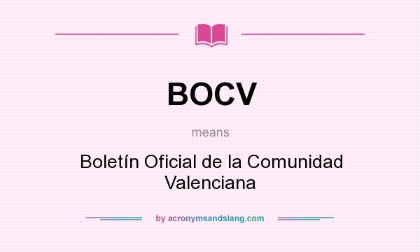 What does BOCV mean? It stands for Boletín Oficial de la Comunidad Valenciana