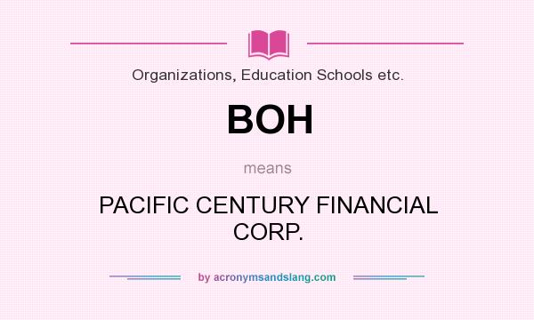 What does BOH mean? It stands for PACIFIC CENTURY FINANCIAL CORP.