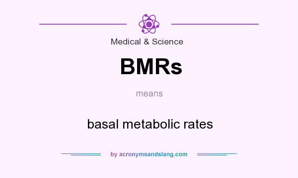 What does BMRs mean? It stands for basal metabolic rates