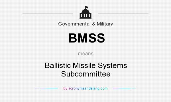 What does BMSS mean? It stands for Ballistic Missile Systems Subcommittee