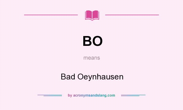 What does BO mean? It stands for Bad Oeynhausen