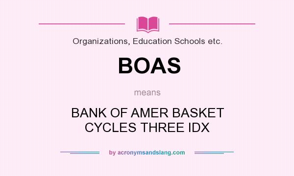What does BOAS mean? It stands for BANK OF AMER BASKET CYCLES THREE IDX