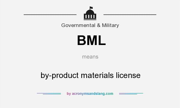 What does BML mean? It stands for by-product materials license