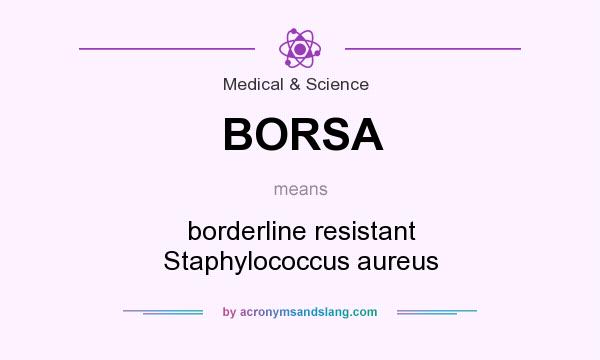 What does BORSA mean? It stands for borderline resistant Staphylococcus aureus