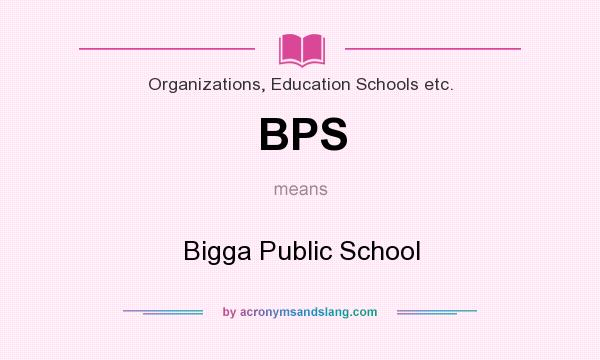 What does BPS mean? It stands for Bigga Public School