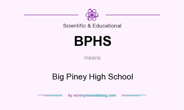 What does BPHS mean? It stands for Big Piney High School