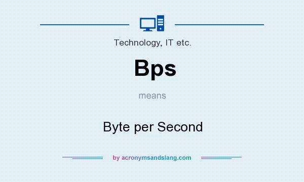 What does Bps mean? It stands for Byte per Second