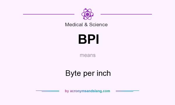 What does BPI mean? It stands for Byte per inch