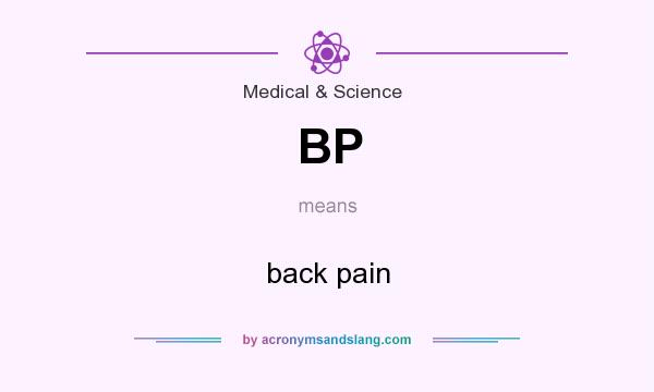 What does BP mean? It stands for back pain