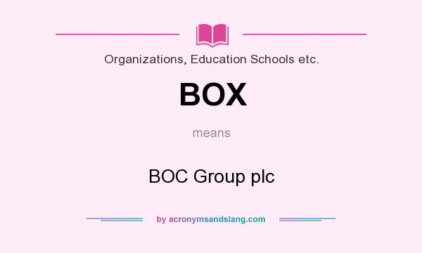 What does BOX mean? It stands for BOC Group plc