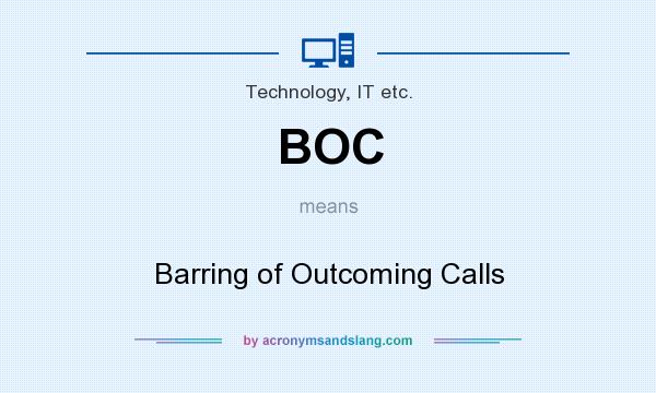 What does BOC mean? It stands for Barring of Outcoming Calls
