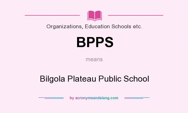 What does BPPS mean? It stands for Bilgola Plateau Public School