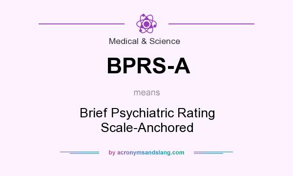 What does BPRS-A mean? It stands for Brief Psychiatric Rating Scale-Anchored