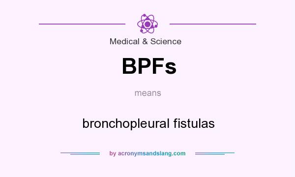 What does BPFs mean? It stands for bronchopleural fistulas