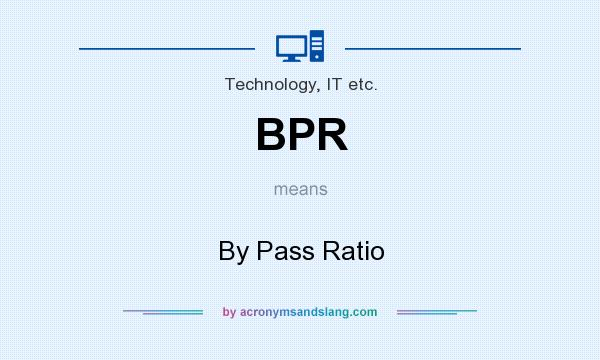 What does BPR mean? It stands for By Pass Ratio