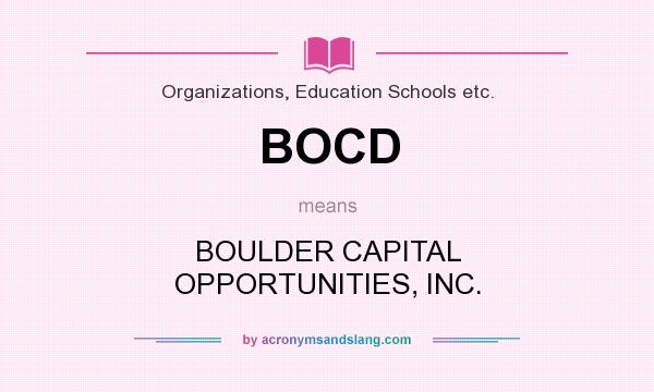 What does BOCD mean? It stands for BOULDER CAPITAL OPPORTUNITIES, INC.