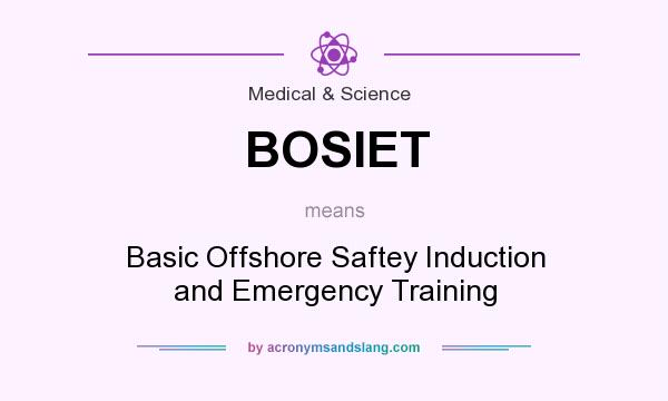 What does BOSIET mean? It stands for Basic Offshore Saftey Induction and Emergency Training
