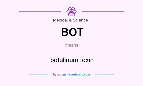 What does BOT mean? It stands for botulinum toxin