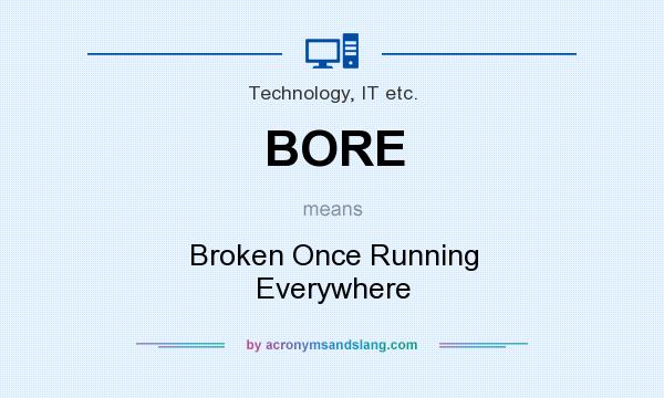 What does BORE mean? It stands for Broken Once Running Everywhere