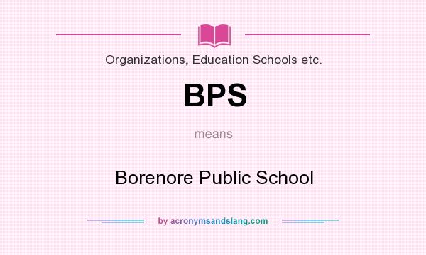 What does BPS mean? It stands for Borenore Public School