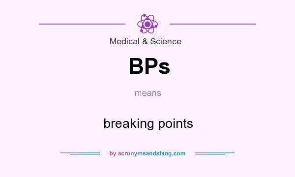 What does BPs mean? It stands for breaking points