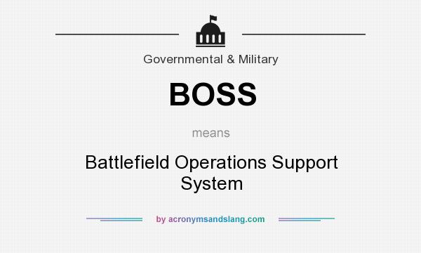 What does BOSS mean? It stands for Battlefield Operations Support System