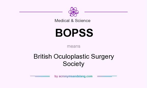 What does BOPSS mean? It stands for British Oculoplastic Surgery Society